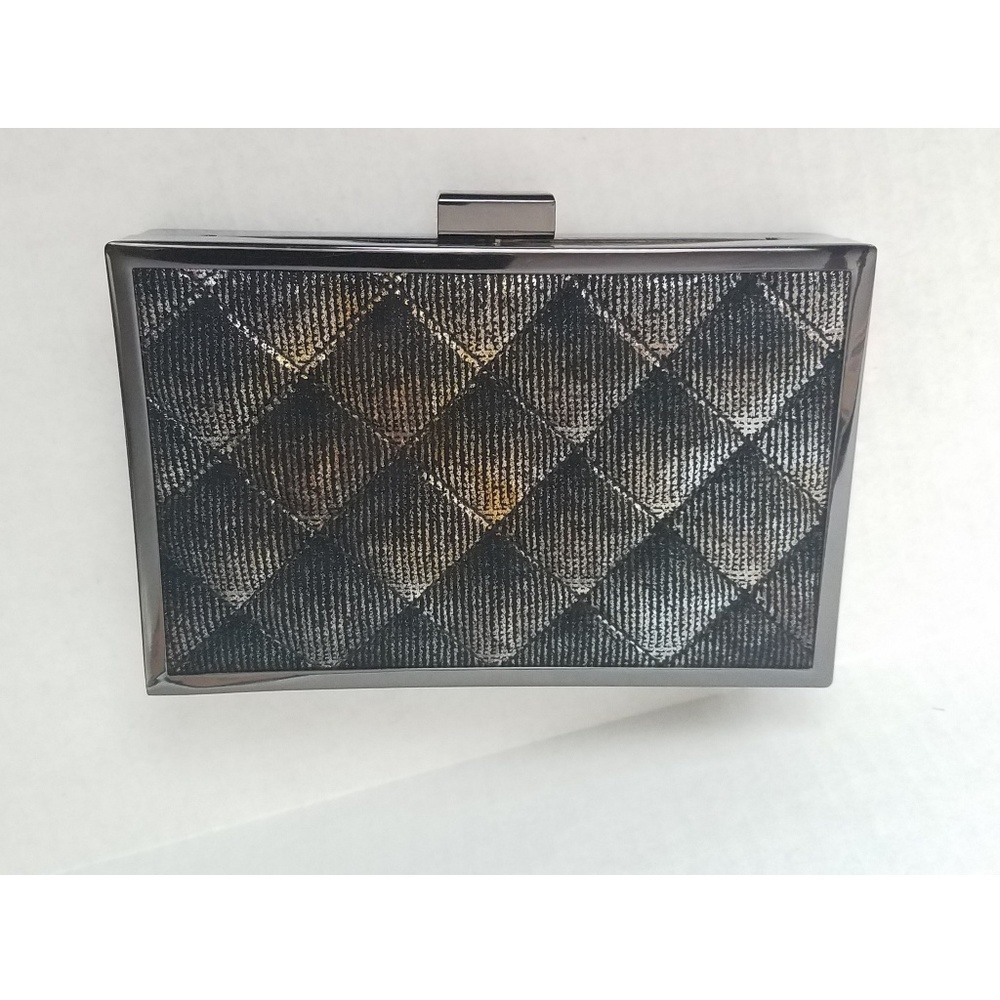 Pewter Gold Quilted Clutch